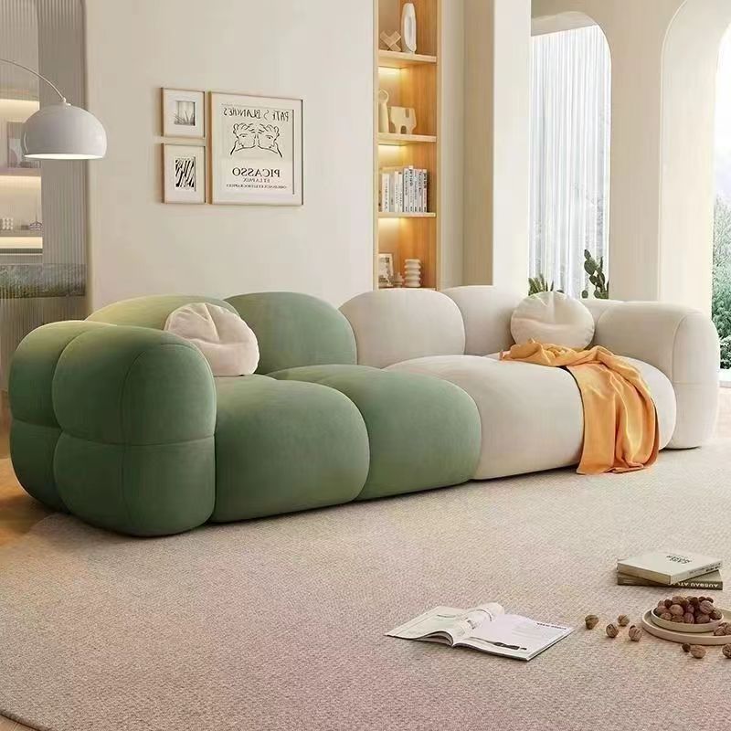 Sofa Living Room Cloud Puff Durable Cat Claw Sofa Advanced Living Room Modern Home Sofa Cream Plaid Sofa