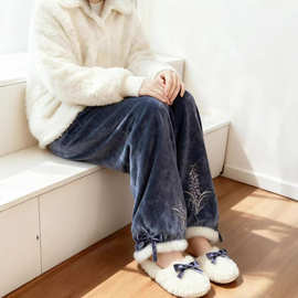 2025年冬季新款新中式国风宽松时尚高级感显瘦休闲加厚保暖阔腿裤