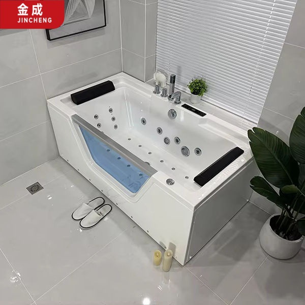 Jincheng Hot Selling Black Massage Bathtub 170cm New Design Fast Delivery Ul Certified Luxury Apartment Bathroom Accessories