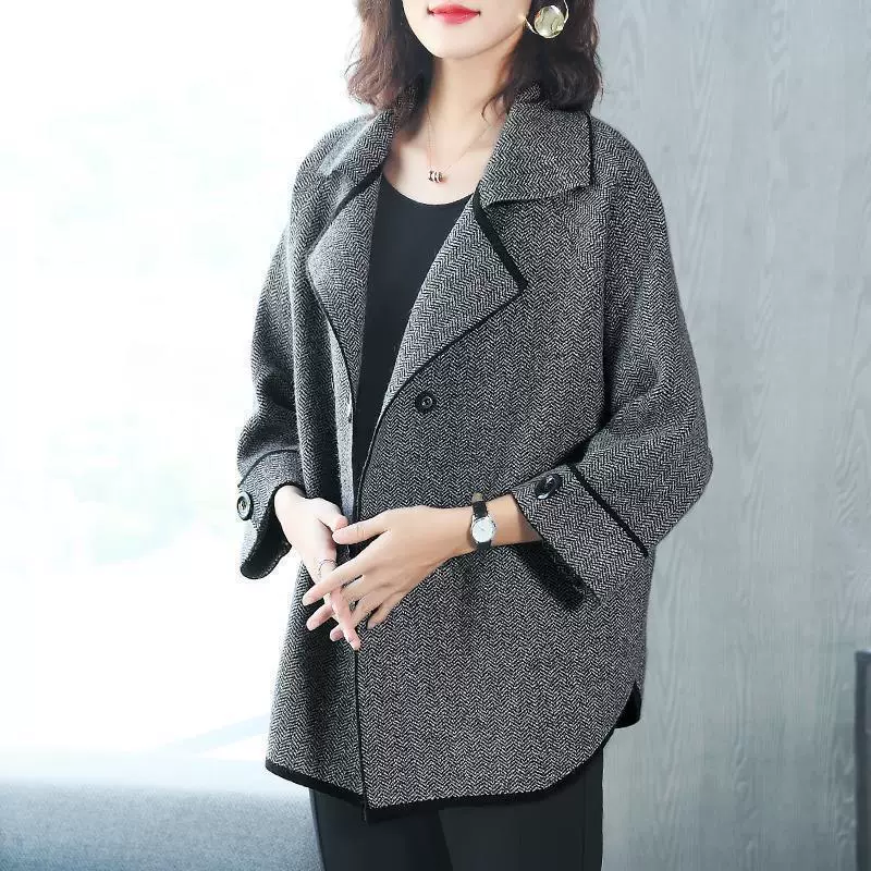 Woolen coat, spring jacket, suit, plus size, increased thickness, western style