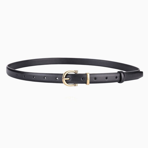 Bestselling Women's Small Belt with Fashion Pin buckle Genuine Leather Slim Waist Belt for Women Versatile Decorative Jeans Belt Black Wholesale