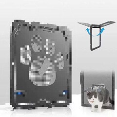 新しい赤ちゃんペット動物ドア猫ドア穴犬ドア穴スクリーン窓の取り付け自由出入り卸売ペットドアバー