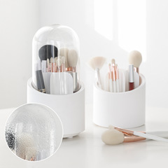 Large Capacity Rotating Pen Holder Cute Desktop Dustproof Makeup Brush Storage Jar Student Desk Office Storage Box for Girls
