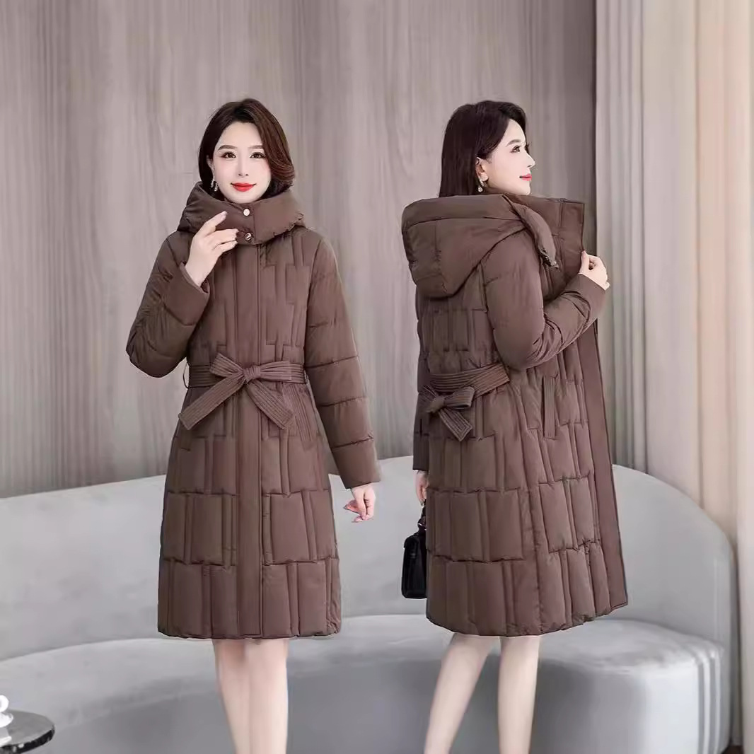 Nuevo tipo de cintura larga y corta extraíble sombrero de algodón ropa de mujer invierno estilo coreano suelto delgado chaqueta con capuzas a prueba de frío gruesa chaqueta