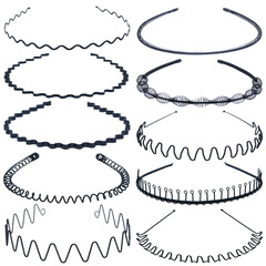 潮男長發隱形運動黑色金屬發箍網紅波浪 蜂巢 螺旋鋼絲大背頭頭箍