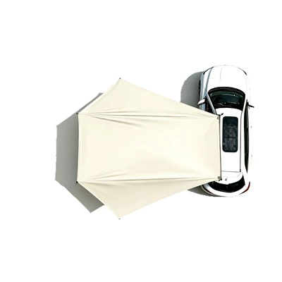 multi-person outings, Avtomobil dam çadırları - white-silver-coated-fabric-curtain-15345-without-accessories-multiple-people