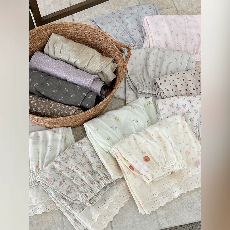 Хлопковые летние тонкие дышащие брюки, Floral принт