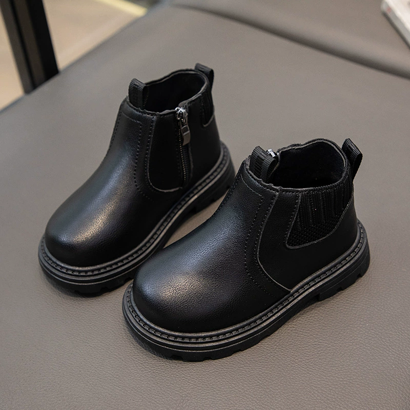 Martens, демисезонные детские модные полусапожки в английском стиле для мальчиков, тренд сезона, британский стиль