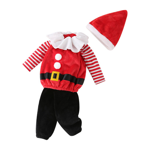Cross-border children's clothing, Santa Claus hooded costume, baby clothes, men's and women's four-piece suit, Christmas children's clothing