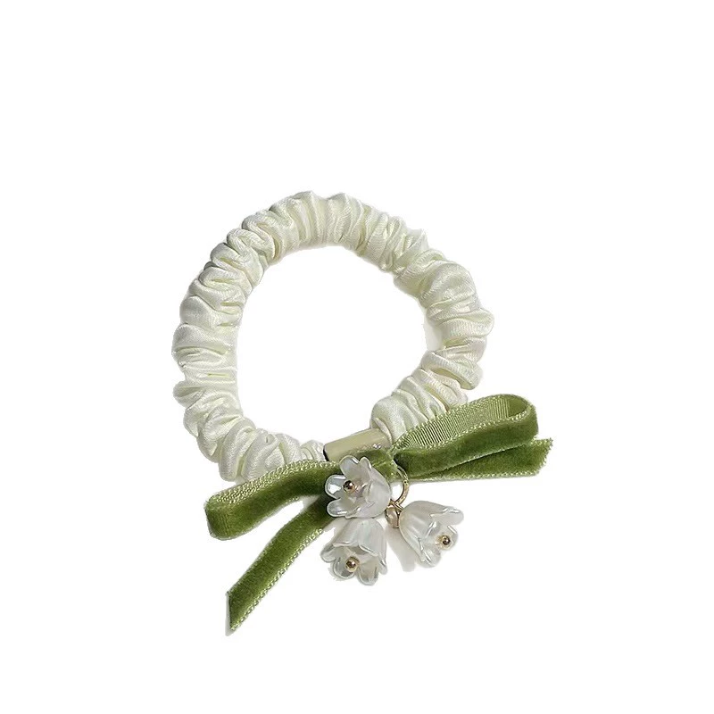 Hair rope with tassels, hair accessory, orchid, flowered