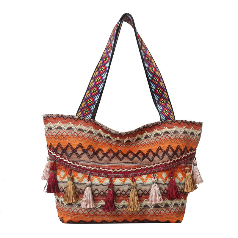 Bolso de mano de textura de moda transfronteriza, bolso de hombro, bolso de estilo nacional, bolso de mujer, nuevo bolso de mochila de gran capacidad, bolso especial