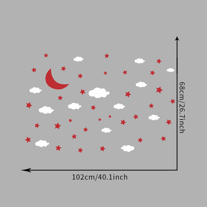 Cartoon Moon Clouds Stars Wall Stickers Wholesale display picture 14