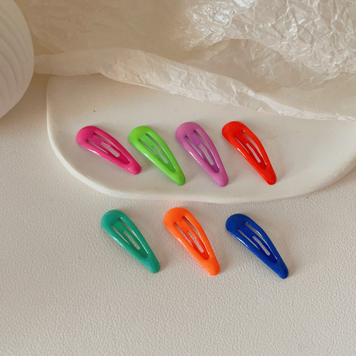 y2k dopamine glow-in-the-dark water drop mini hair clip child hair accessories baby baby colorful bb hair clip