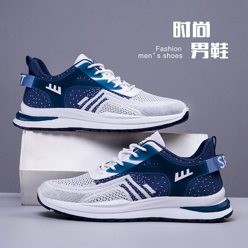 Новые мужские всесезонные повседневные кроссовки, дышащие кроссовки с технологией Fly-knit, модные корейские спортивные кроссовки, оптовая продажа мужской обуви