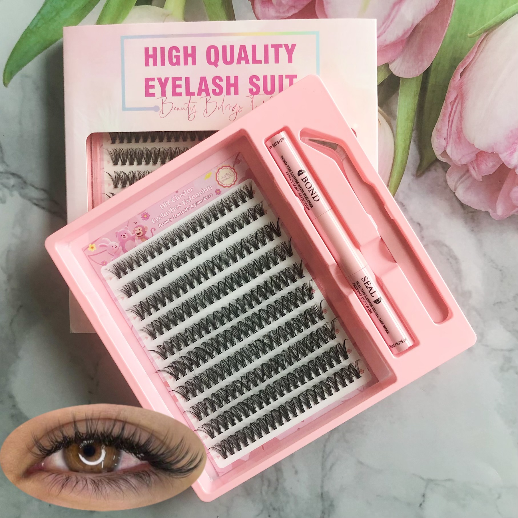 Transfronterizas pestañas falsas 30 - 100D comercio exterior caja de pestañas gruesas con pinzas de pegamento conjunto de pestañas falsas