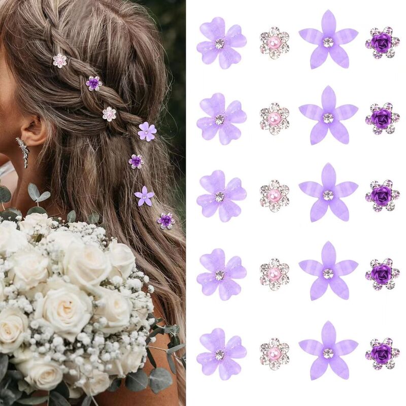 真珠のu型のヘアピンのヘアピンのビーズの花の髪とフォークの髪のドリルの花嫁の髪の花のフォークのu型のヘアピンの女性|undefined