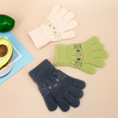 仿貂絨手套女針織毛絨手套貓咪保暖戶外防寒觸屏加厚秋冬