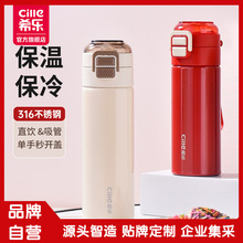 希乐保温杯现代简约高档316不锈钢保温杯便携胶囊茶水杯子批发