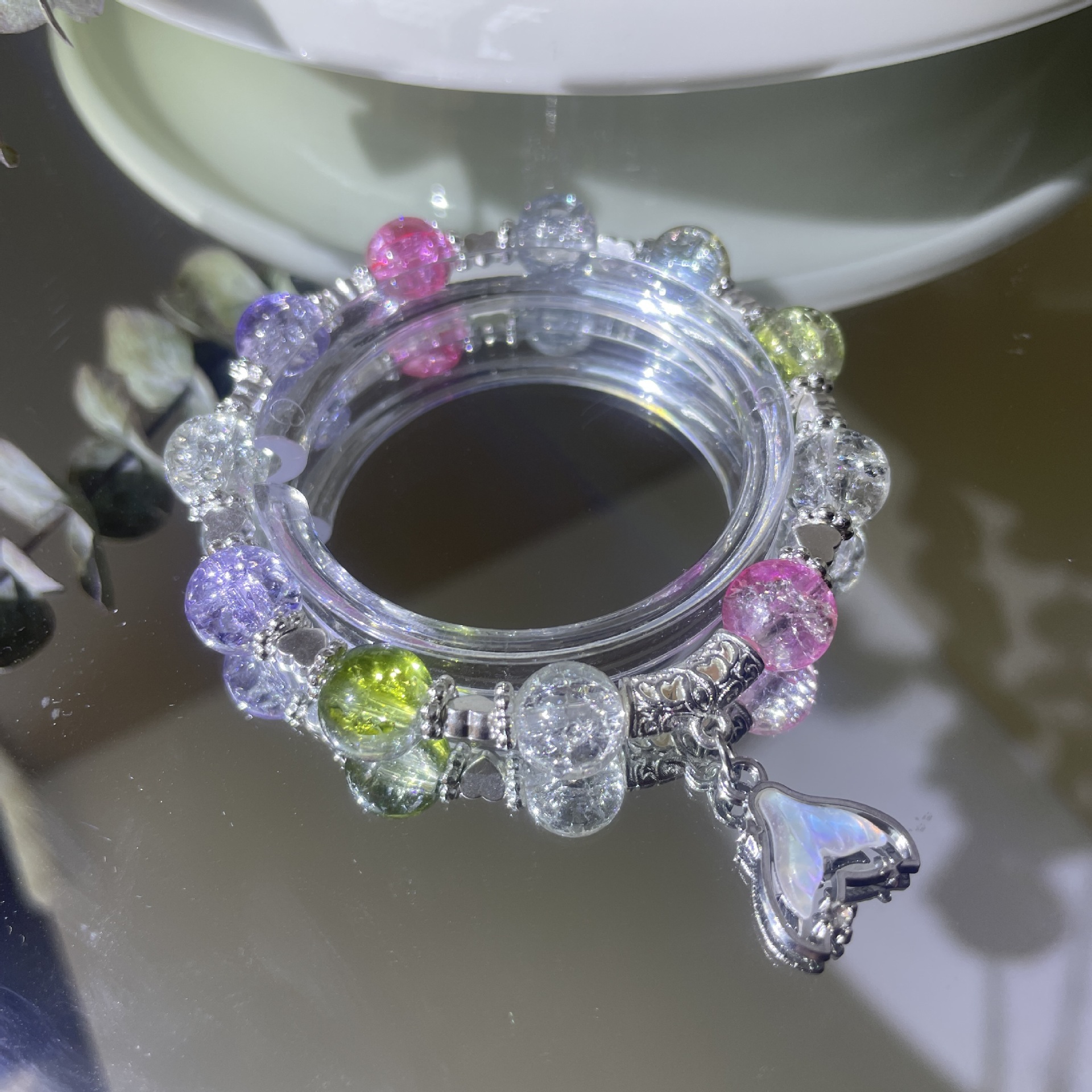 S106-Pulsera corazón sirena mar fantasia colores mixtos#SZ825