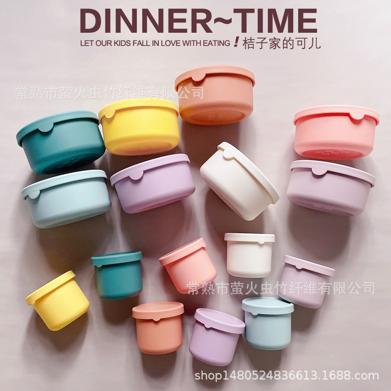 Food-Grade Silicone Lunch Box, Fruit Snack Lunch Box, Baby Food Supplement, Frozen Crisper, Microwaveable Steamed Egg Bowl