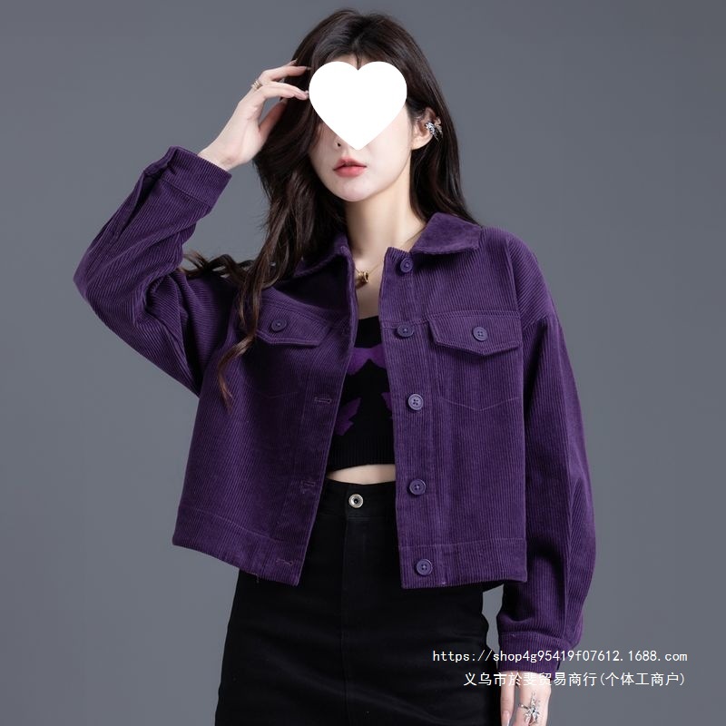 Women's Corduroy Jacket in the Chanel Style, Spring/Autumn 2026 New Arrival, Stylish and Unique, Super Beautiful Corduroy Short Top