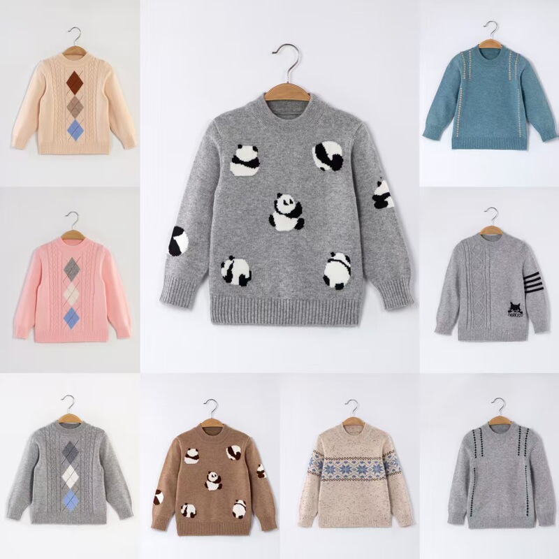 {Multiple Options} 2025 New Autumn and Winter Kidsren's Sweaters Knitted Bottoming Pullover Cashmere Sweaters Student Sweaters