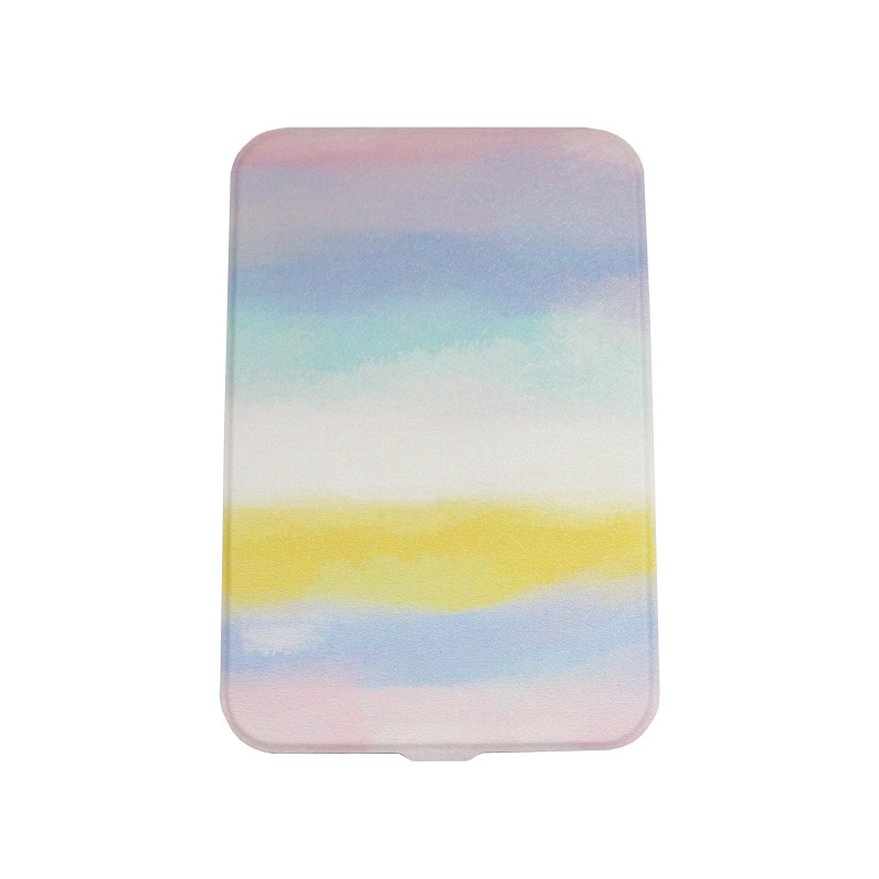 厂家定制3C数码配件玻璃镜防刮小镜子PU皮套便携折叠支架保护套