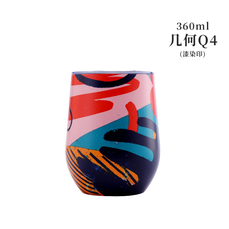 FUENTE fabricante cáscara de huevo Taza de pintura de impresión versión completa doble 304 taza de cerveza de acero inoxidable en forma de U vino aislado copa de vino