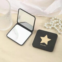 ポータブル化粧鏡、バニティミラー、プリンセスミラー、折りたたみ式ポータブルインターネットセレブシンプルポータブルミニ両面小さな正方形ミラー
