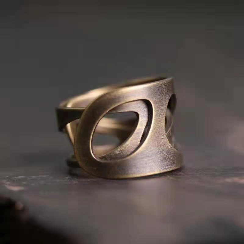 Herren Mode Ring Hohles Design Hochwertig Luxus Kupfer_voghion.com
