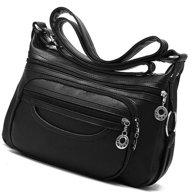 Women's Crossbody Bag Leather Handbag Pocket Notebook Lightweight Shoulder Purse