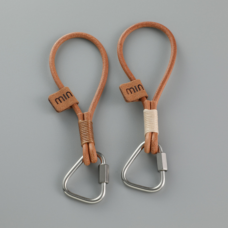 Hand-Woven Cowhide Rope with Waxed Thread, Short Phone Strap, USB Flash Drive Anti-Loss Pendant, Keychain Ring, Bag, Water Bottle
