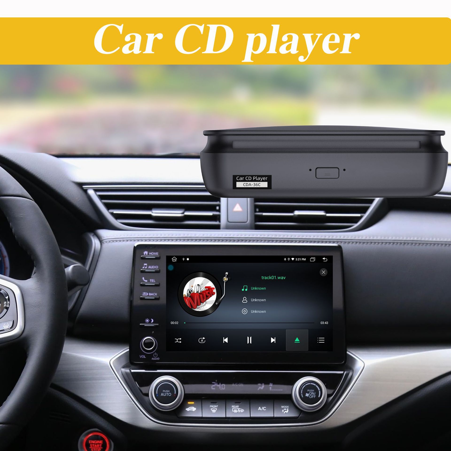 Cross-Border Car-Mounted External Cd Player USB Connection Portable Usb-Cd/Dvd Player Plug and Play