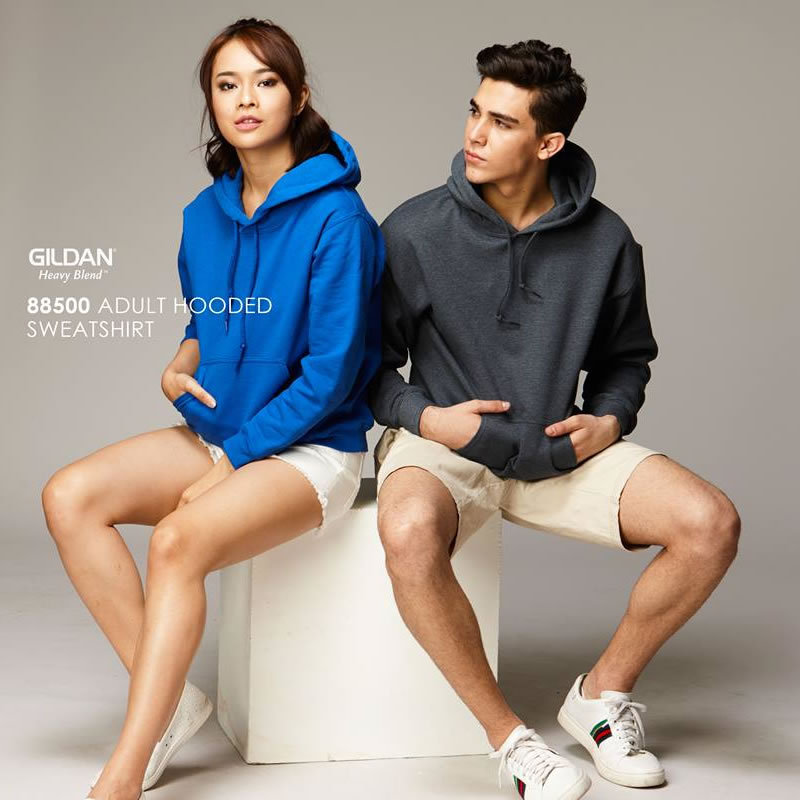 Gildan GILDAN88500 solid color men's and women's fleece lovers loose pullover hooded printed sweater wholesale