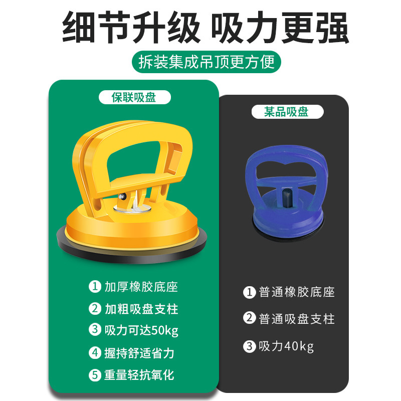 Ventosa de techo integrada, desmontaje potente, baldosas de vidrio, refuerzo de aluminio, baldosas de techo, extractor, instalación de la pantalla de succión