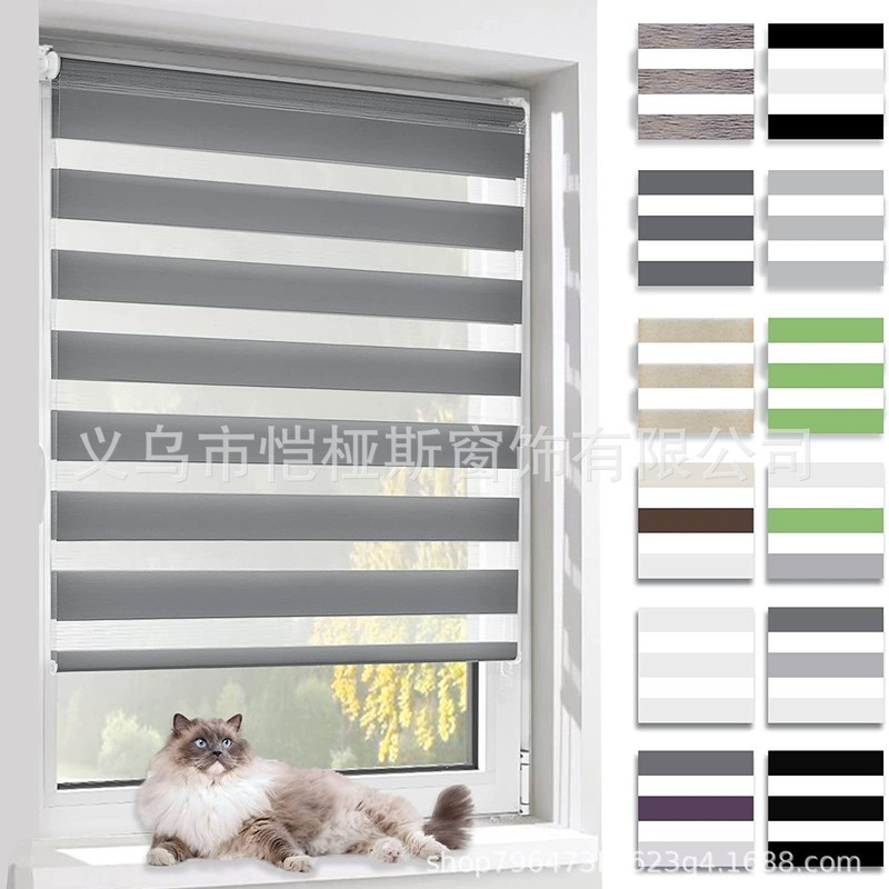 Manual Roller Blinds, Punch-Free Zebra Blinds, Roller Blinds, Soft Gauze Curtains, Finished Soft Gauze Roller Blinds