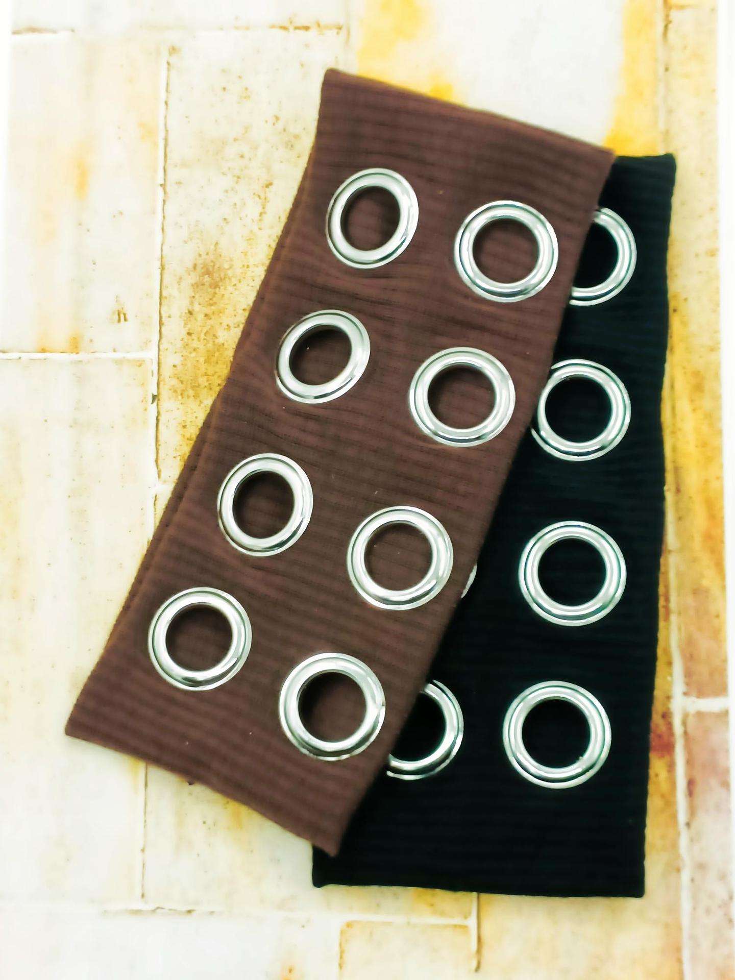 HW241201-20x8cm针织布+8气眼朋克风钉釦头带-