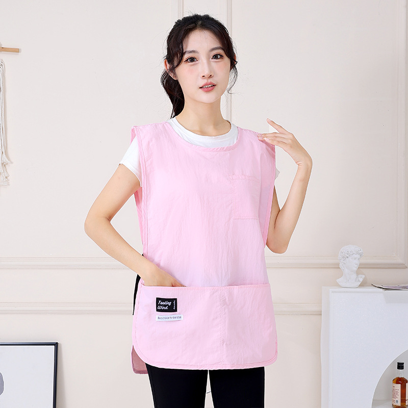 エプロン一枚一枚防水汚れ防止女性高颜値作業服韓国版キッチン馬甲logoスポット卸売り|undefined