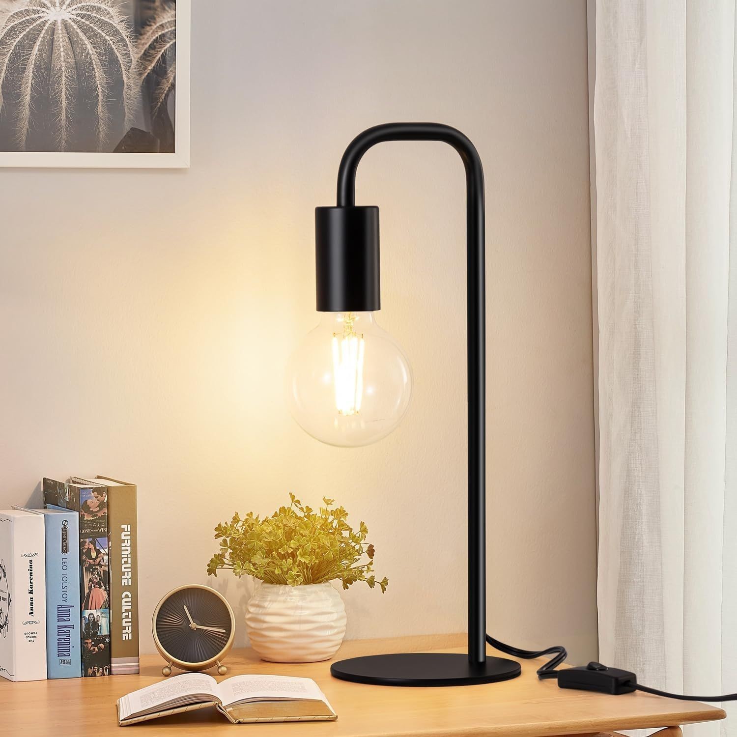 Amazon explotó Zhongshan lámparas retro estilo industrial nórdico moderno creativo lámpara de escritorio de hierro forjado dormitorio estudio