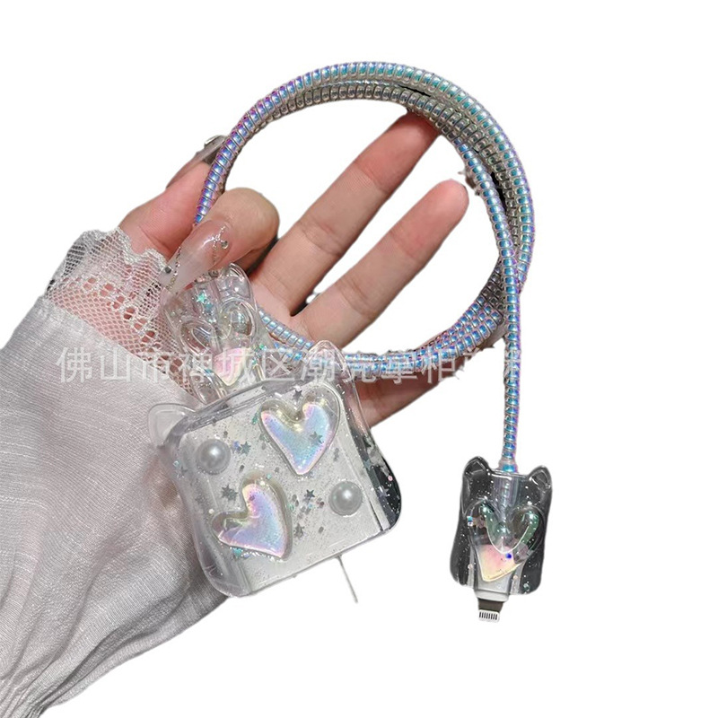 Cat Ear Data Cable Cover 20W para Apple iPhone15 Nuevo teléfono 13PRO 13 Carga rápida 12 Carga