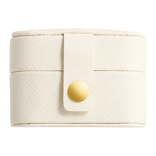 New Korean style mini ring box girls portable jewelry box PU leather earrings ring jewelry storage box wholesale