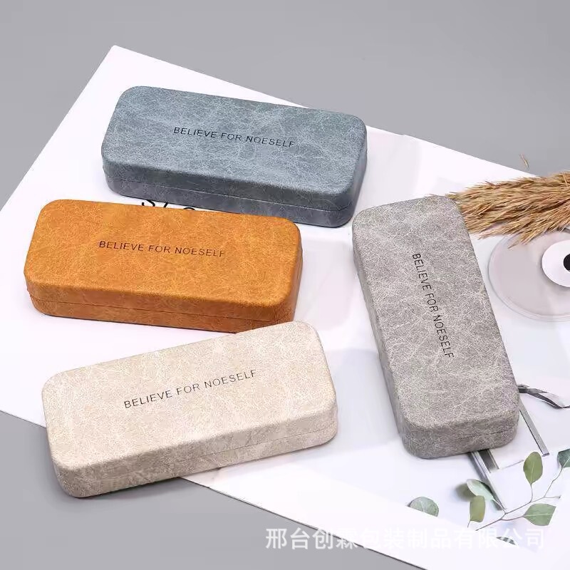 Large Frame Glasses Case, High-End Simple Metal Glasses Case, Marble Pattern Sunglasses Storage Box, Can Be Printed with Logo