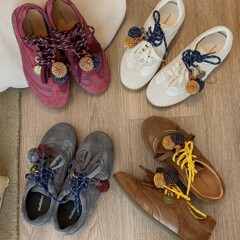 增高3cm~ 2025秋季新款软底时髦撞色鞋带圆头松果休闲德训板鞋女