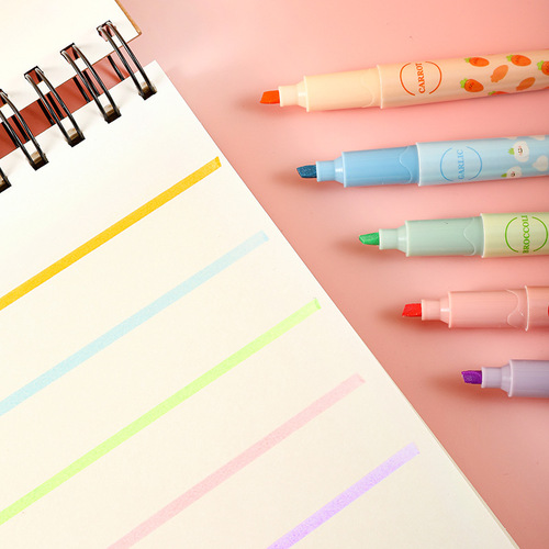 New creative fruit and vegetable highlighter high-value marker pen handwritten newspaper graffiti pen student marking pen