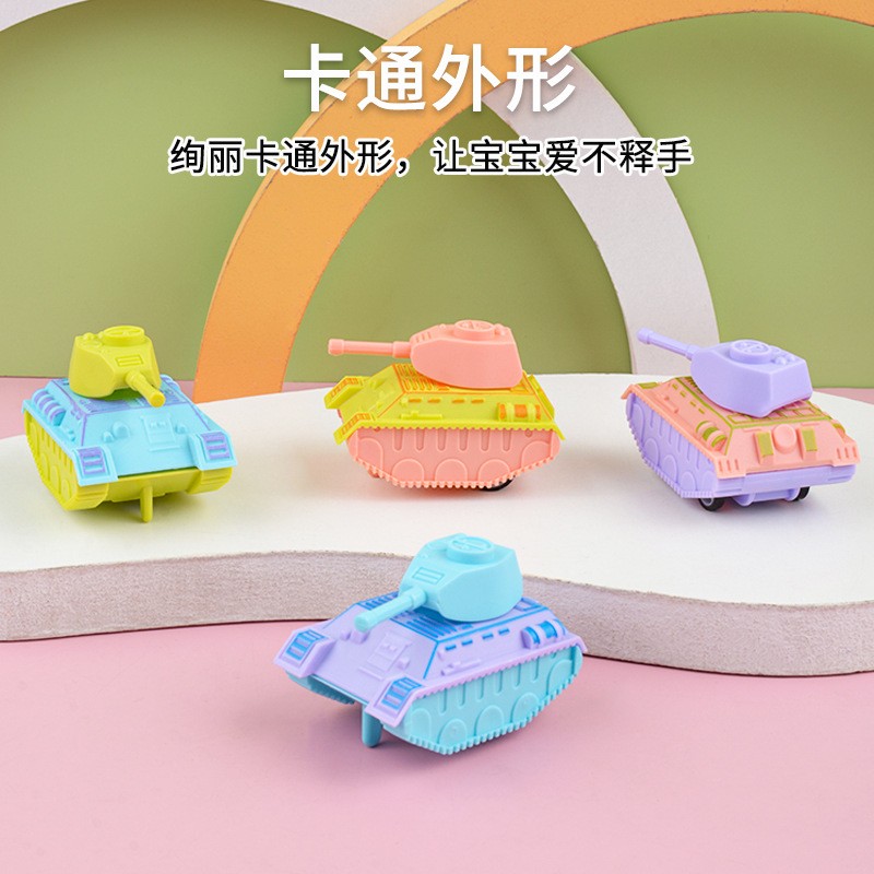 Simulación mini tanque de dibujos animados niños tire volver coche bebé juguetes educativos kindergarten pequeño regalo al por mayor