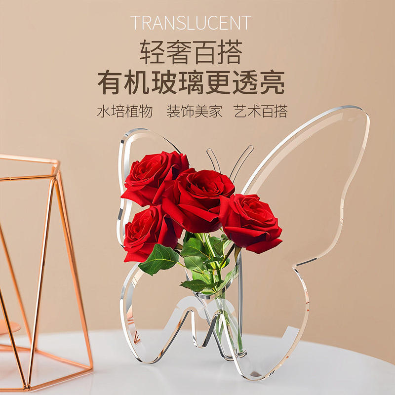 Transparent Acrylic Vase Desktop Flower Arrangement Art Home Decor Nordic Ins Style Homestay Hotel Picture Frame Ornament