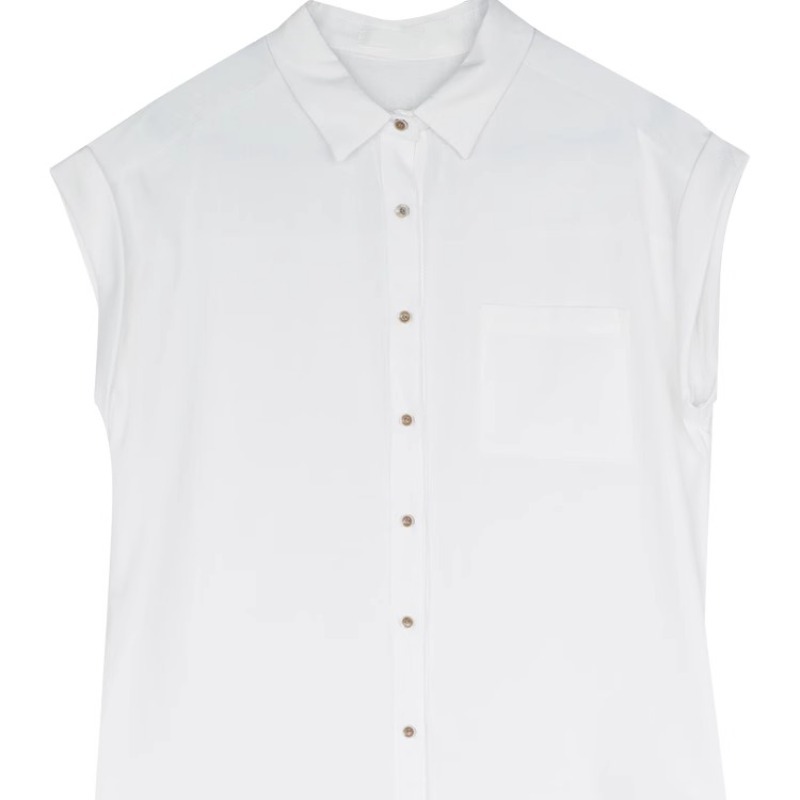 Beige design summer retro solid color shirt sleevless