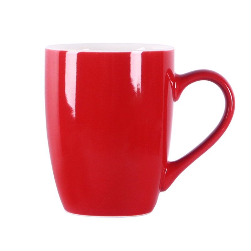 Taza de cerámica de color caramelo de estilo coreano taza de agua del hogar taza de regalo logotipo impreso letras taza de leche de café