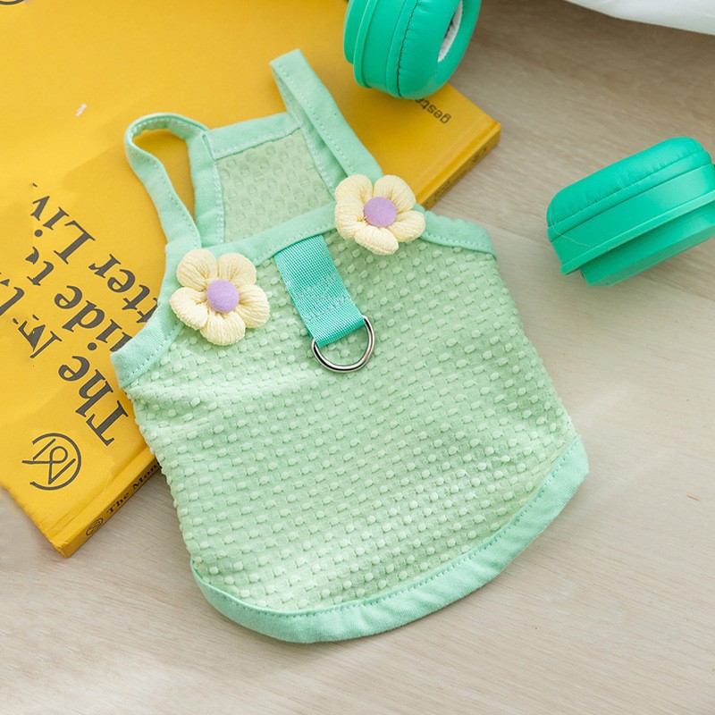 [Seleccionado] Chaleco de tracción divertido de dibujos animados lindo primavera y verano perro perro pequeño gato mascota gato perro ropa de perro