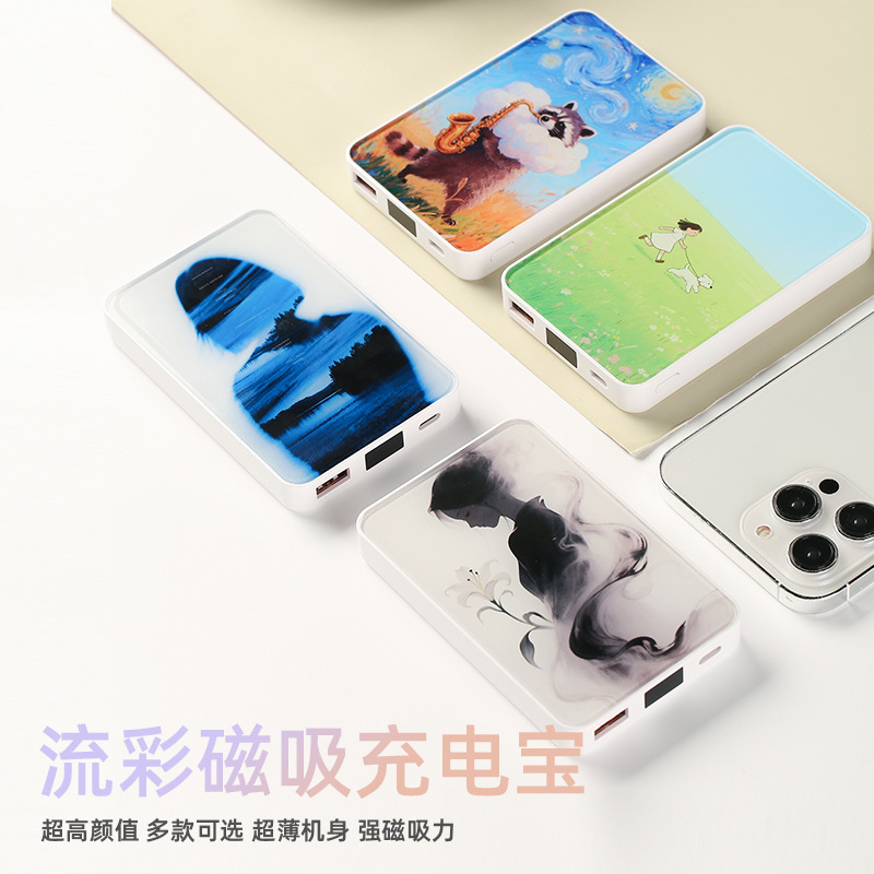 Liucai Portable Fast-Charging 10000Mah Magnetic Wireless Power Bank with Logo Mobile Power Supply